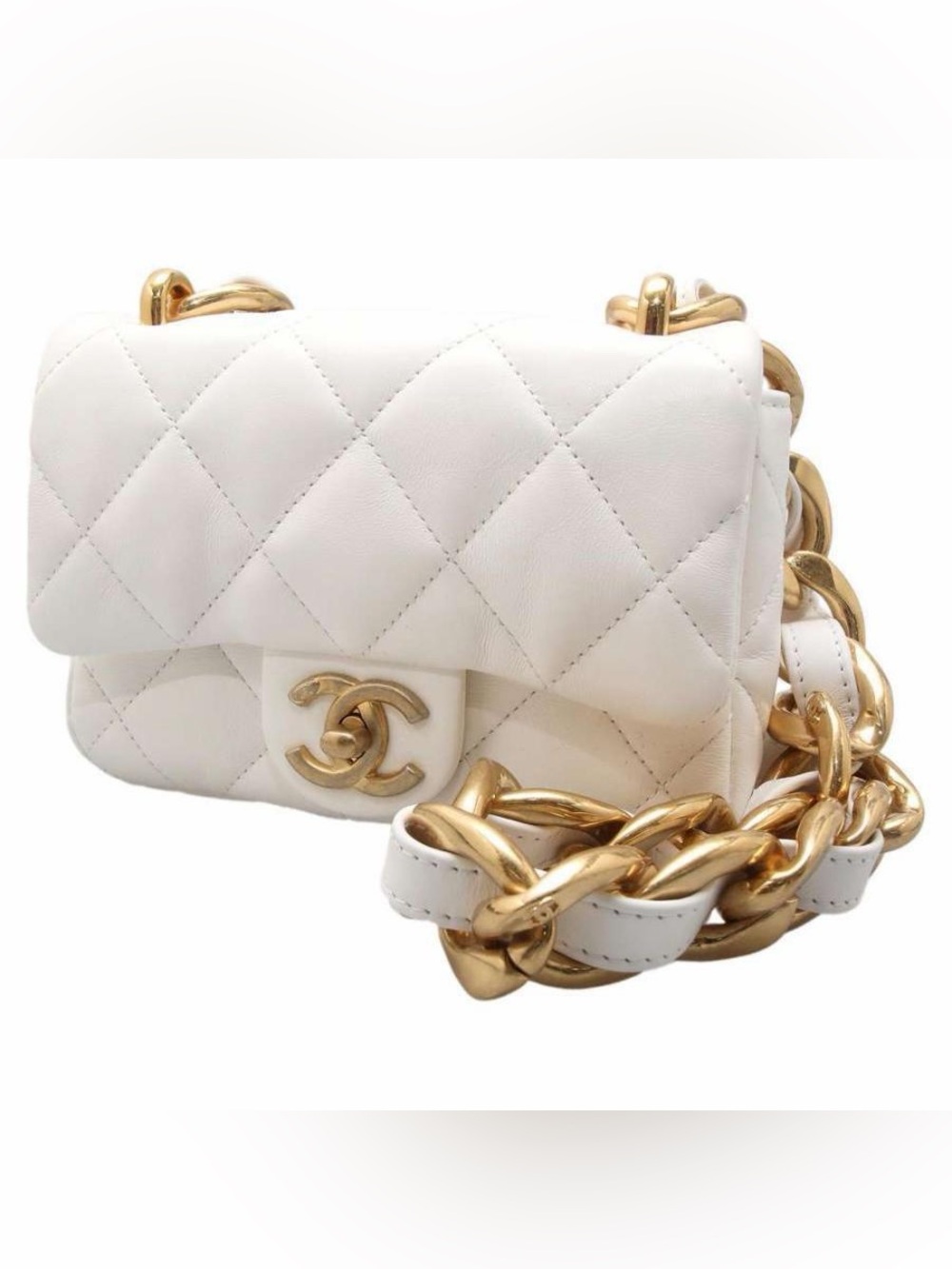 ❌S🅾️LD❌Chanel Mini Flap Bag Quilted Shoulder Bag in White